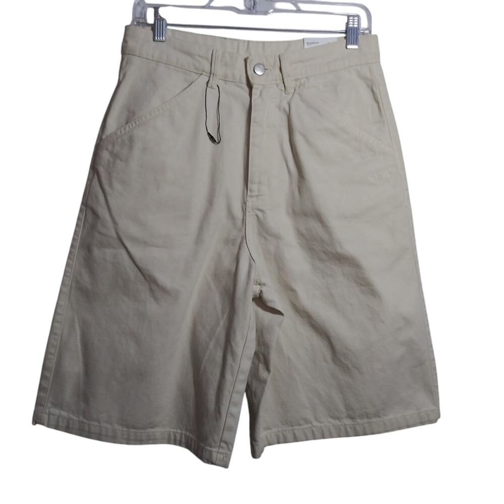 Zara Dnwr Relaxed Fit Long Length Shorts Off-White Size 30